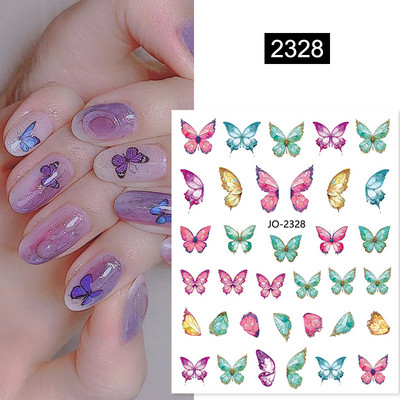 Zöld levél 3D köröm matrica holografikus arany ezüst virágok öntapadó matrica körömdíszítés vízcsúszkák