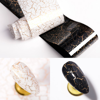 1 κουτί Glitter Marble Series Nail Transfer Foil Αυτοκόλλητα Χρυσό λευκό και μαύρο φωτεινό συρόμενο για νύχια DIY Διακόσμηση Μανικιούρ