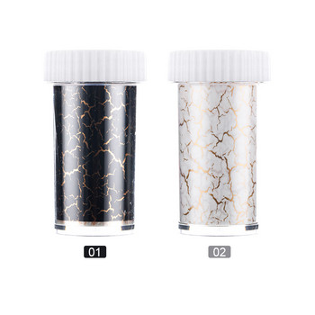 1 κουτί Glitter Marble Series Nail Transfer Foil Αυτοκόλλητα Χρυσό λευκό και μαύρο φωτεινό συρόμενο για νύχια DIY Διακόσμηση Μανικιούρ