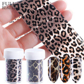 1 Rull Leopard Print Nail Foil Transfer Liugur Kleebis Loomade Starry Adhesive Nail Wrap kleebis 3D Decoration Tips Maniküür CH730