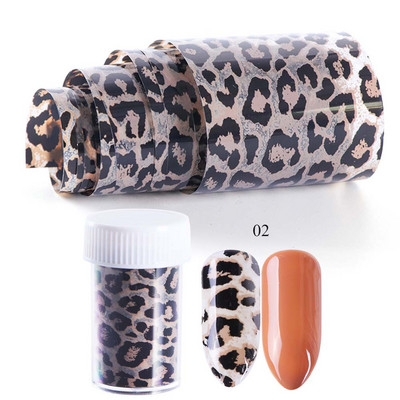 1 Rull Leopard Print Nail Foil Transfer Liugur Kleebis Loomade Starry Adhesive Nail Wrap kleebis 3D Decoration Tips Maniküür CH730