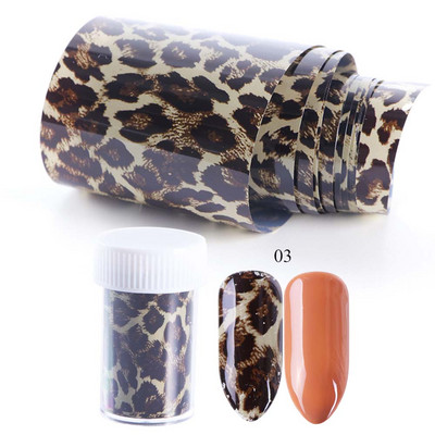 1 Rull Leopard Print Nail Foil Transfer Liugur Kleebis Loomade Starry Adhesive Nail Wrap kleebis 3D Decoration Tips Maniküür CH730