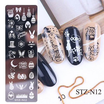 12*4cm Șabloane Nail Art Placă de ștanțare Design Floare Animal Sticlă Temperatură Dantela Șabloane de ștampilă Placi Imagine