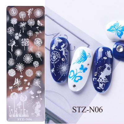 12*4cm Șabloane Nail Art Placă de ștanțare Design Floare Animal Sticlă Temperatură Dantela Șabloane de ștampilă Placi Imagine
