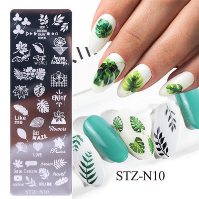 12*4cm Șabloane Nail Art Placă de ștanțare Design Floare Animal Sticlă Temperatură Dantela Șabloane de ștampilă Placi Imagine