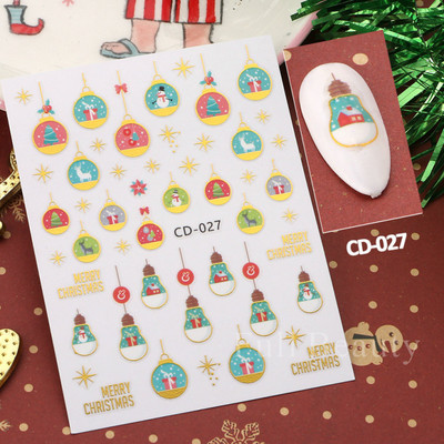 Jõulud lumehelveste küünekleebised valge lumelille põdra küünte kunsti kleebised talvine 3D geelküünte liugur kaunistused maniküür LAF282