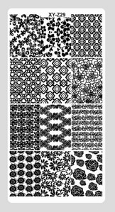 Ristkülikukujuline küünekunsti tembeldusplaat pits lillekujundus geomeetrilised jooned tähed tempel kujutisplaat küünte tembeldusmall küünte tööriistad