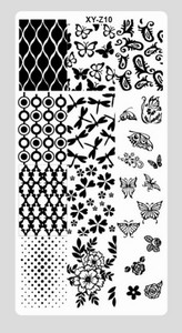 Ristkülikukujuline küünekunsti tembeldusplaat pits lillekujundus geomeetrilised jooned tähed tempel kujutisplaat küünte tembeldusmall küünte tööriistad