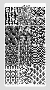 Ristkülikukujuline küünekunsti tembeldusplaat pits lillekujundus geomeetrilised jooned tähed tempel kujutisplaat küünte tembeldusmall küünte tööriistad