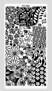 Ristkülikukujuline küünekunsti tembeldusplaat pits lillekujundus geomeetrilised jooned tähed tempel kujutisplaat küünte tembeldusmall küünte tööriistad