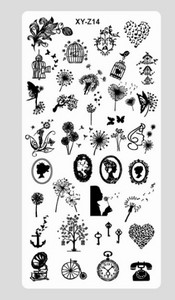 Ristkülikukujuline küünekunsti tembeldusplaat pits lillekujundus geomeetrilised jooned tähed tempel kujutisplaat küünte tembeldusmall küünte tööriistad