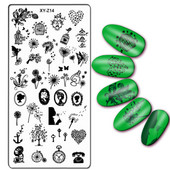 Ristkülikukujuline küünekunsti tembeldusplaat pits lillekujundus geomeetrilised jooned tähed tempel kujutisplaat küünte tembeldusmall küünte tööriistad