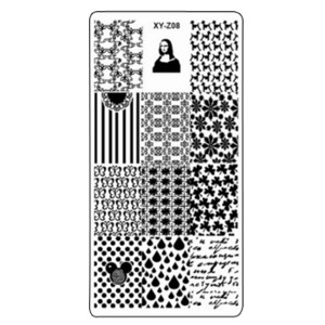 Ristkülikukujuline küünekunsti tembeldusplaat pits lillekujundus geomeetrilised jooned tähed tempel kujutisplaat küünte tembeldusmall küünte tööriistad