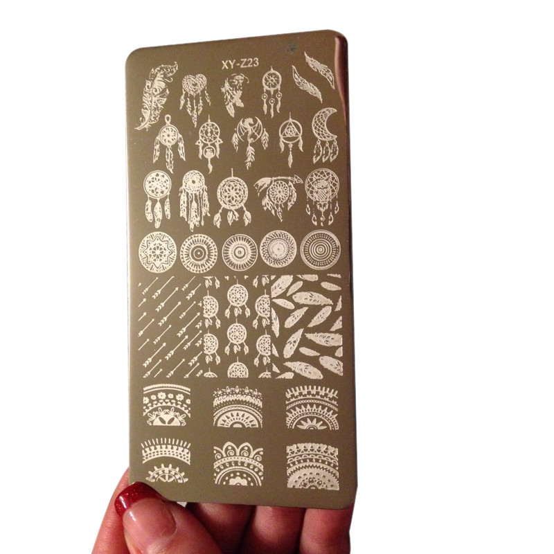 Ristkülikukujuline küünekunsti tembeldusplaat pits lillekujundus geomeetrilised jooned tähed tempel kujutisplaat küünte tembeldusmall küünte tööriistad