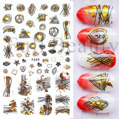 1db Valentin-napi legújabb 3D matrica körömdíszítéshez szerelmes levél szív fekete arany rózsa csúszkák köröm matrica kiegészítők JICB-101