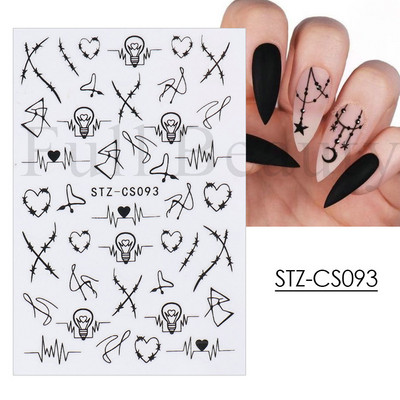 1db Valentin-napi legújabb 3D matrica körömdíszítéshez szerelmes levél szív fekete arany rózsa csúszkák köröm matrica kiegészítők JICB-101