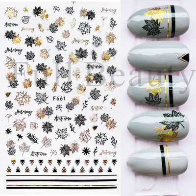 1db Valentin-napi legújabb 3D matrica körömdíszítéshez szerelmes levél szív fekete arany rózsa csúszkák köröm matrica kiegészítők JICB-101