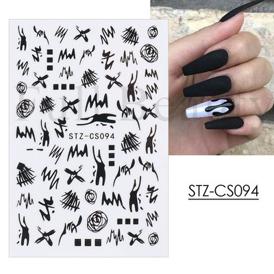 1db Valentin-napi legújabb 3D matrica körömdíszítéshez szerelmes levél szív fekete arany rózsa csúszkák köröm matrica kiegészítők JICB-101