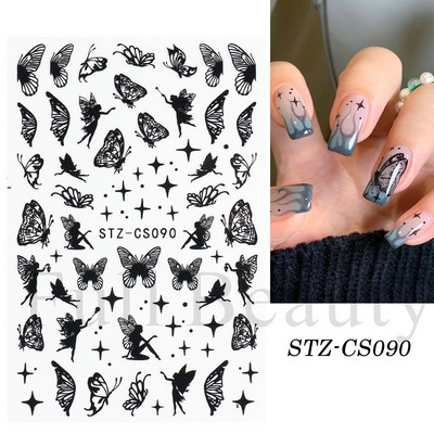 1db Valentin-napi legújabb 3D matrica körömdíszítéshez szerelmes levél szív fekete arany rózsa csúszkák köröm matrica kiegészítők JICB-101