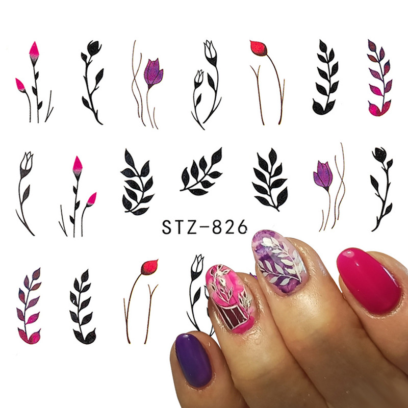 3D mėlyna akvarelė drugelių gėlės Lipdukai Lipdukai Tatuiruotės Slankikliai Apvyniojimai Manikiūras Vasaros tema Nagų dailės puošmena Didmeninė prekyba