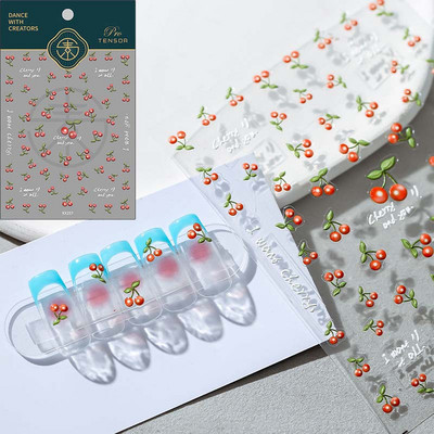 5D Rajzfilm Béka Raninbow és Virágok Körömmatricák Dombornyomott öntapadó csúszka körömgél lakk nyári manikűr dizájnhoz