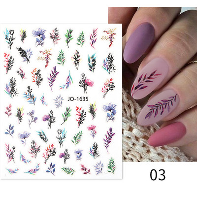 Leaves Sliders for Nails Χρυσό Λευκό Bronzing Flowers Αυτοκόλλητο με ντεγκραντέ αυτοκόλλητο Σχέδιο νυχιών Art Decorations Nail Art Αξεσουάρ