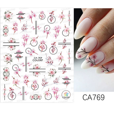 Leaves Sliders for Nails Χρυσό Λευκό Bronzing Flowers Αυτοκόλλητο με ντεγκραντέ αυτοκόλλητο Σχέδιο νυχιών Art Decorations Nail Art Αξεσουάρ
