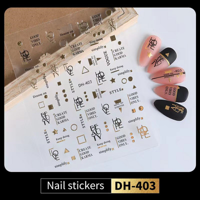 Leaves Sliders for Nails Χρυσό Λευκό Bronzing Flowers Αυτοκόλλητο με ντεγκραντέ αυτοκόλλητο Σχέδιο νυχιών Art Decorations Nail Art Αξεσουάρ