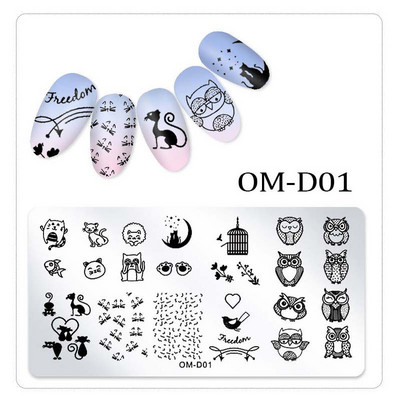 6 * 12 cm 25 Designs Divat Szépség Cartoon Pattern Acél bélyegző lemezek Nail Art DIY Polish Nyomtatás Köröm Sablonok Bélyegző
