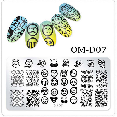 6 * 12 cm 25 Designs Divat Szépség Cartoon Pattern Acél bélyegző lemezek Nail Art DIY Polish Nyomtatás Köröm Sablonok Bélyegző