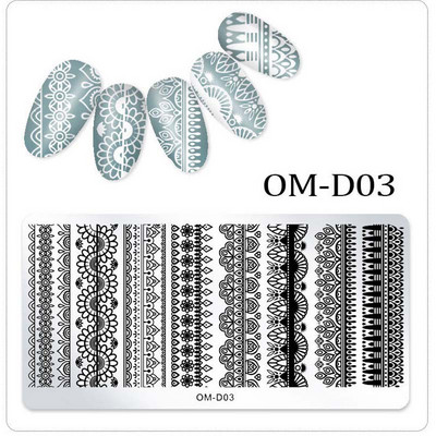 6 * 12 cm 25 Designs Divat Szépség Cartoon Pattern Acél bélyegző lemezek Nail Art DIY Polish Nyomtatás Köröm Sablonok Bélyegző