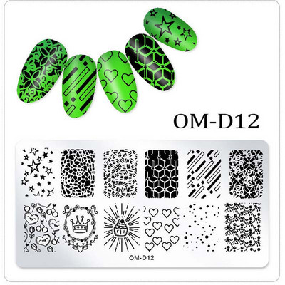 6 * 12 cm 25 Designs Divat Szépség Cartoon Pattern Acél bélyegző lemezek Nail Art DIY Polish Nyomtatás Köröm Sablonok Bélyegző