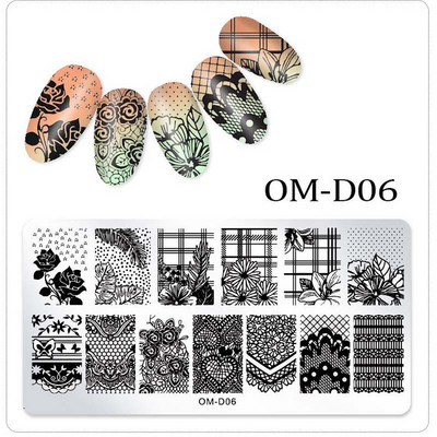 6 * 12 cm 25 Designs Divat Szépség Cartoon Pattern Acél bélyegző lemezek Nail Art DIY Polish Nyomtatás Köröm Sablonok Bélyegző