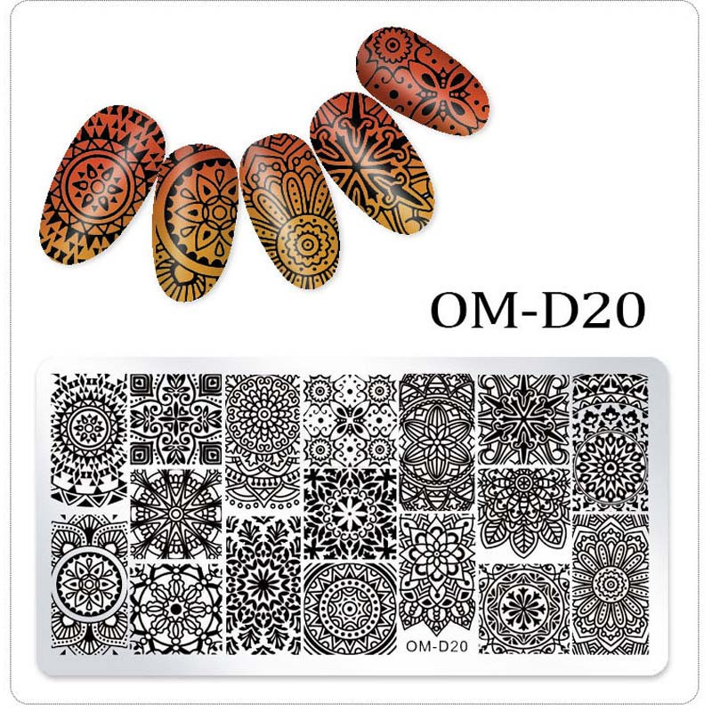 6 * 12 cm 25 Designs Divat Szépség Cartoon Pattern Acél bélyegző lemezek Nail Art DIY Polish Nyomtatás Köröm Sablonok Bélyegző