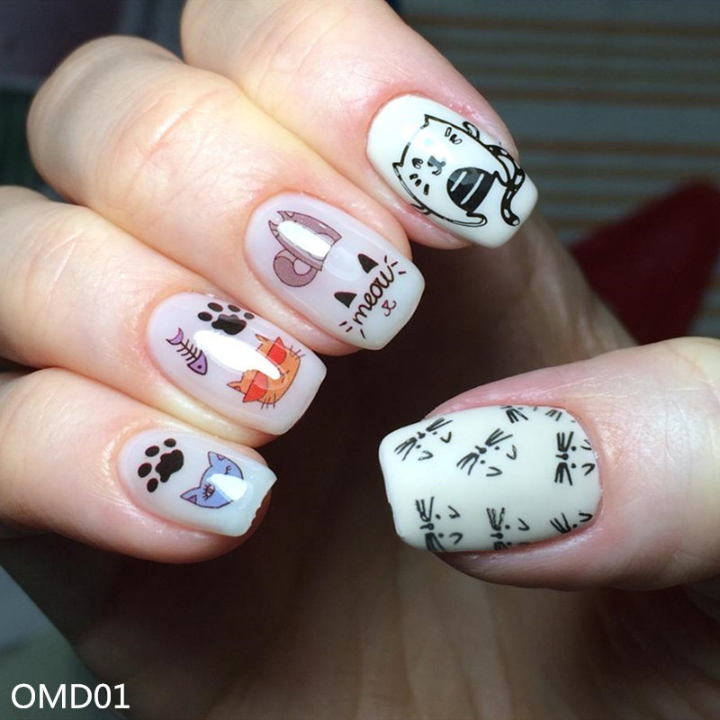 6 * 12 cm 25 Designs Divat Szépség Cartoon Pattern Acél bélyegző lemezek Nail Art DIY Polish Nyomtatás Köröm Sablonok Bélyegző