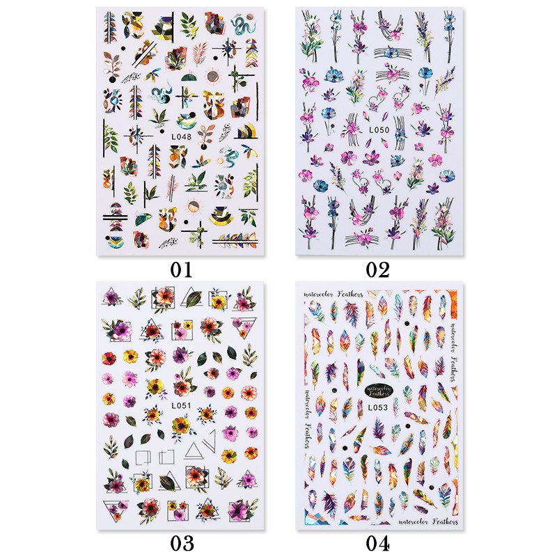 1 τμχ 3D αυτοκόλλητα νυχιών Ανοιξιάτικα λουλούδια Αυτοκόλλητο συρόμενο διακοσμητικά νυχιών με φύλλα Love Heart Decals Αξεσουάρ μανικιούρ