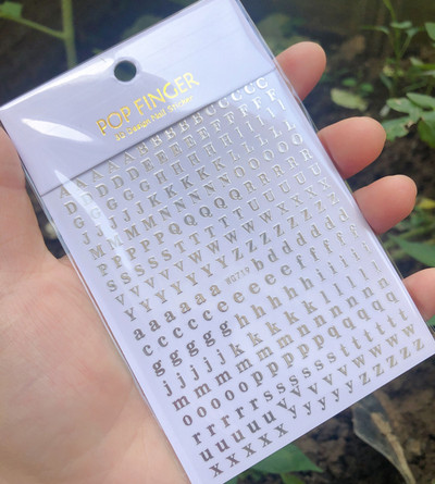 1 τμχ 26 Αυτοκόλλητα αγγλικής αλφαβήτου, αυτοκόλλητο 3D αυτοκόλλητο Word Gold/Ασημί/Κόκκινο γράμμα Laser Διακοσμητικά τατουάζ νυχιών