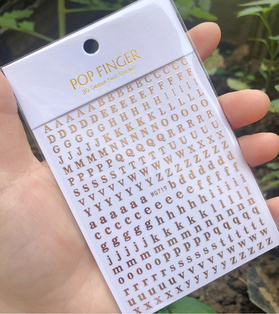 1 τμχ 26 Αυτοκόλλητα αγγλικής αλφαβήτου, αυτοκόλλητο 3D αυτοκόλλητο Word Gold/Ασημί/Κόκκινο γράμμα Laser Διακοσμητικά τατουάζ νυχιών