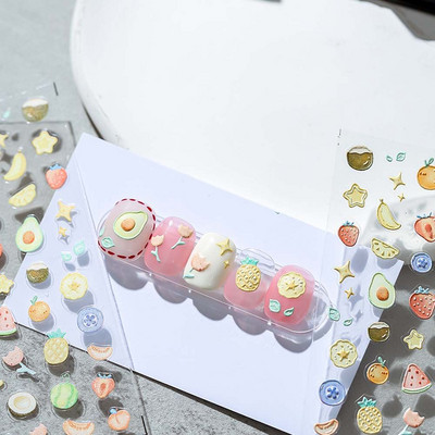 1 τμχ Summer Lemon Grapefruit DIY Nail Decal Nail Art Διακόσμηση Cherry Fruit Αυτοκόλλητο Νυχιών Αξεσουάρ Nail Art