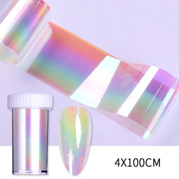 Σειρά Marble Foils νυχιών Aurora Nail Art Transfer Αυτοκόλλητο Χαρτί μοτίβο λουλουδιών Slider Nail Art Decals Διακόσμηση Nail Art DIY