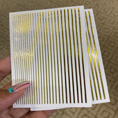 Αυτοκόλλητα 3D Nail Art Decal Αυτοκόλλητα Neon Curve λωρίδες Ταινία ρίγες Αυτοκόλλητο αυτοκόλλητο ακρυλικό ντεκόρ μανικιούρ Χρυσό αυτοκόλλητο νυχιών