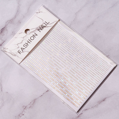 Αυτοκόλλητα 3D Nail Art Decal Αυτοκόλλητα Neon Curve λωρίδες Ταινία ρίγες Αυτοκόλλητο αυτοκόλλητο ακρυλικό ντεκόρ μανικιούρ Χρυσό αυτοκόλλητο νυχιών