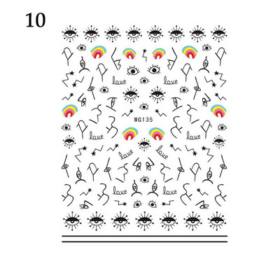 Új Lucky Blue Színes Evil Eye körömmatrica 3D körömmatricák körömszalonokhoz Könnyen felhelyezhető Öntapadós kialakítás Hosszantartó