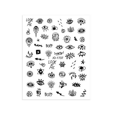 Új Lucky Blue Színes Evil Eye körömmatrica 3D körömmatricák körömszalonokhoz Könnyen felhelyezhető Öntapadós kialakítás Hosszantartó