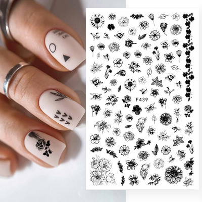 Reflective Glitter τρισδιάστατα αυτοκόλλητα για νύχια Sliver Flame Design Sparkling πούλιες Αυτοκόλλητα αυτοκόλλητα νυχιών Διακοσμητικά νυχιών