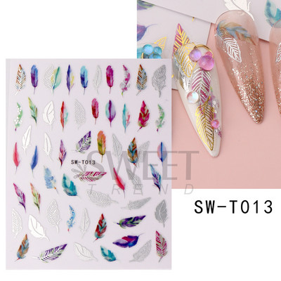 Τρισδιάστατα χριστουγεννιάτικα αυτοκόλλητα νυχιών Ολογραφικά Μπλε Λευκό Μπισκότο Άνδρας Χιονονιφάδα Άλκη Χειμώνας Πρωτοχρονιάτικο Διακόσμηση μανικιούρ με αυτοκόλλητα SLSW-G