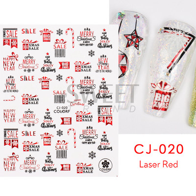 Τρισδιάστατα χριστουγεννιάτικα αυτοκόλλητα νυχιών Ολογραφικά Μπλε Λευκό Μπισκότο Άνδρας Χιονονιφάδα Άλκη Χειμώνας Πρωτοχρονιάτικο Διακόσμηση μανικιούρ με αυτοκόλλητα SLSW-G