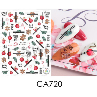 Τρισδιάστατα χριστουγεννιάτικα αυτοκόλλητα νυχιών Ολογραφικά Μπλε Λευκό Μπισκότο Άνδρας Χιονονιφάδα Άλκη Χειμώνας Πρωτοχρονιάτικο Διακόσμηση μανικιούρ με αυτοκόλλητα SLSW-G