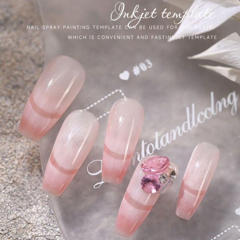 Πρότυπο νυχιών Love Heart Star Shape Αυτοκόλλητο στένσιλ λουλουδιών Εργαλεία πρότυπο αυτοκόλλητων για το σχέδιο νυχιών