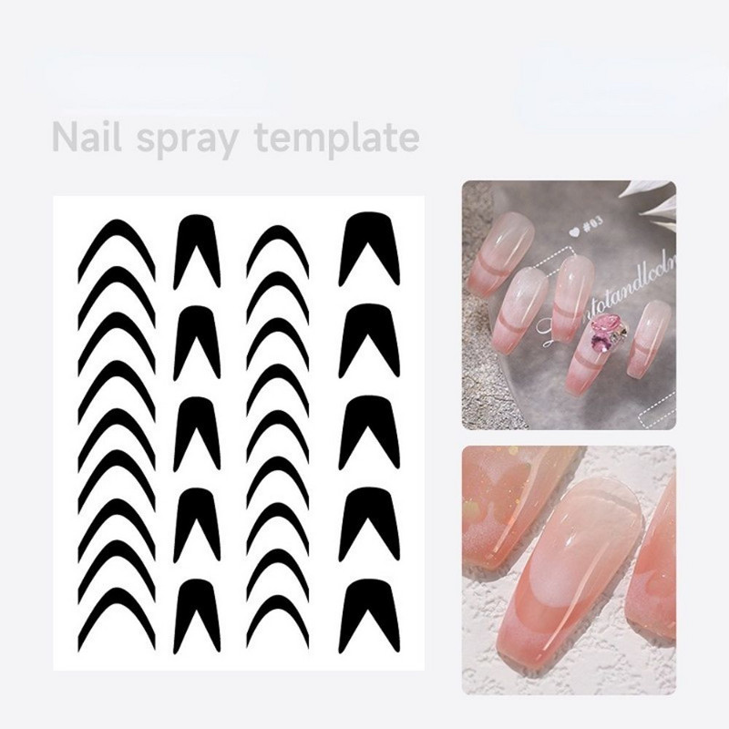 Πρότυπο νυχιών Love Heart Star Shape Αυτοκόλλητο στένσιλ λουλουδιών Εργαλεία πρότυπο αυτοκόλλητων για το σχέδιο νυχιών
